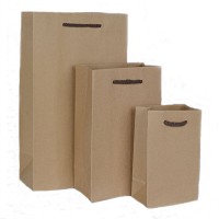 PC011 Customized solid color kraft paper bag Garment bag Tote bag Green gift bag Eco bag manufacturer side view